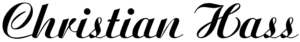 Schriftzug Christian Hass in schwarz